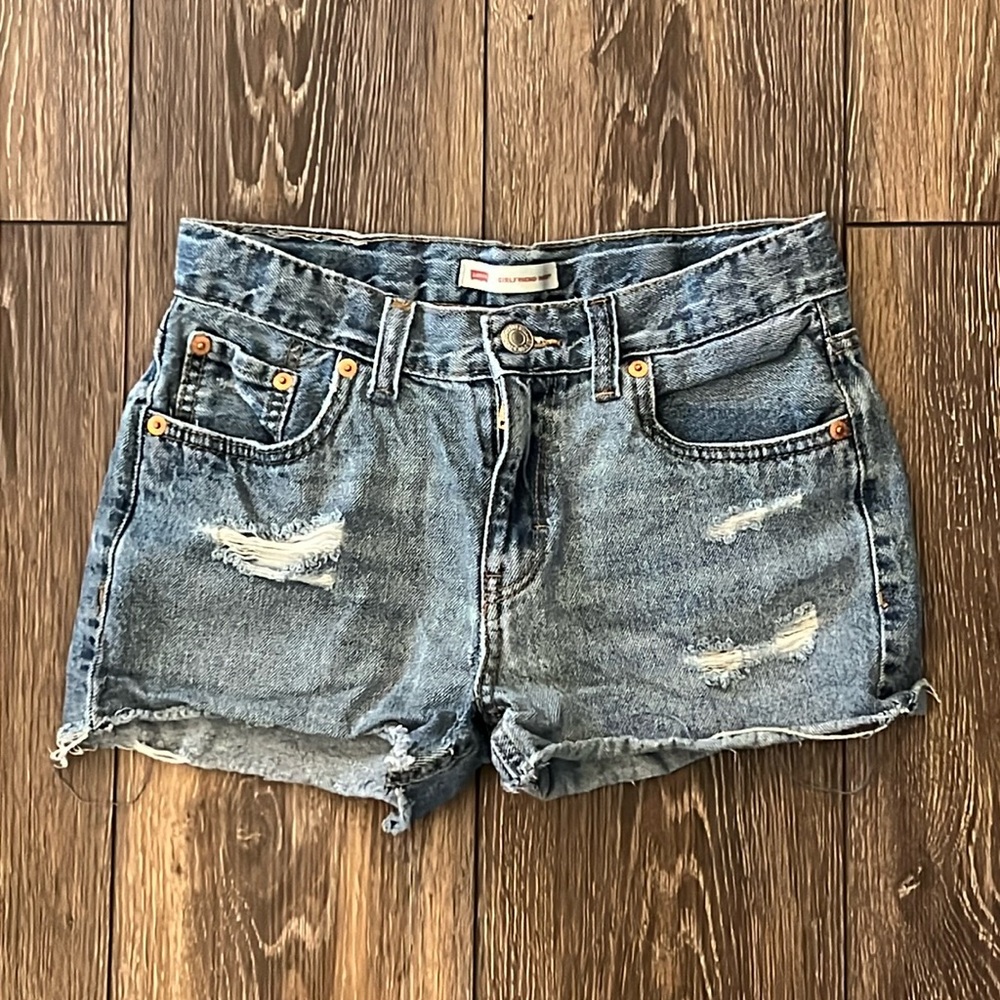Levi Strauss Boyfriend Short Jean Shorts Size 14 Reg